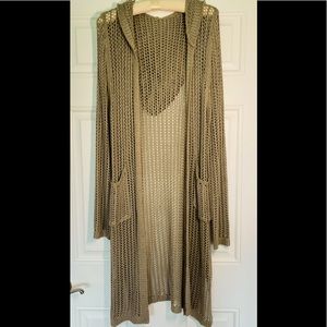 Long loose open knit women’s Sweater